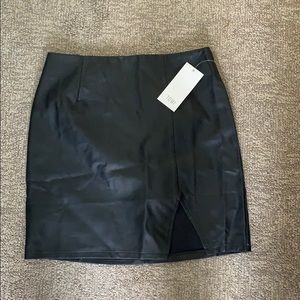 Black Leather Skirt from Tobi